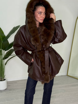 Giacca Ecopelle Con Pelliccia (PU11752)