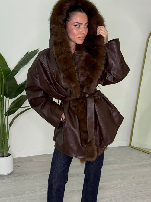 Giacca Ecopelle Con Pelliccia (PU11752)