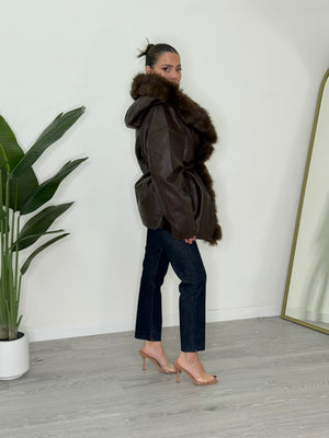 Giacca Ecopelle Con Pelliccia (PU11752)