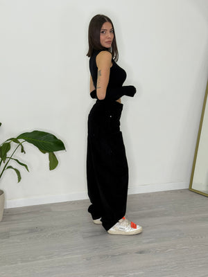 Jeans Black Camoscio (8986)