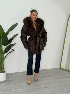 Giacca Ecopelle Con Pelliccia (PU11752)