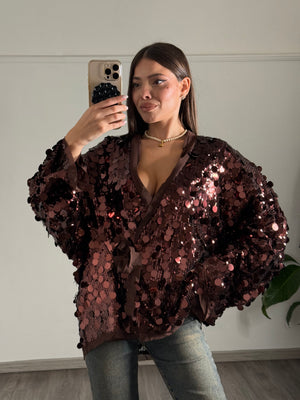 Giacca Incrocio Paillettes (V11166)