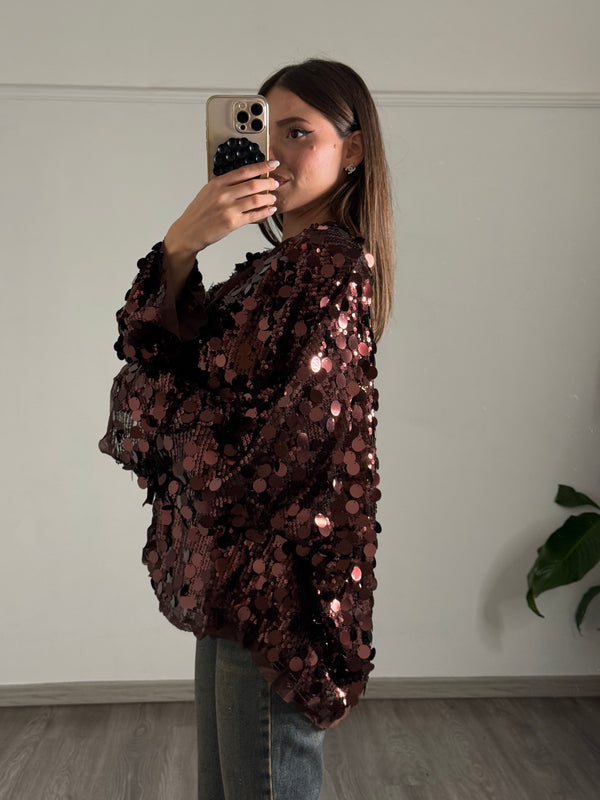 Giacca Incrocio Paillettes (V11166)