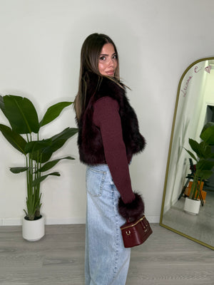 Cardigan Con Pelliccia (68383)